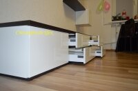 10,12,2014. мебель в гостиную, Горка 2600*400*2200. фасады МДФ крашеный белый глянец, фурнитура Blum Tandembox Plus Tip-on.