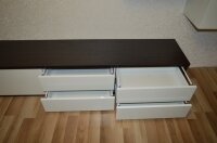 10,12,2014. мебель в гостиную, Горка 2600*400*2200. фасады МДФ крашеный белый глянец, фурнитура Blum Tandembox Plus Tip-on.