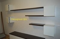 10,12,2014. мебель в гостиную, Горка 2600*400*2200. фасады МДФ крашеный белый глянец, фурнитура Blum Tandembox Plus Tip-on.