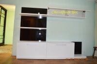 11,10,2014. Горка 2500*1900*400. корпус МДФ крашеный белый матовый, фасады МДФ крашеный белый матовый и черный глянец. фурнитура BLUM AVENTOS HK Tip-on.