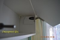 11,10,2014. Горка 2500*1900*400. корпус МДФ крашеный белый матовый, фасады МДФ крашеный белый матовый и черный глянец. фурнитура BLUM AVENTOS HK Tip-on.