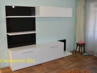 11,10,2014. Горка 2500*1900*400. корпус МДФ крашеный белый матовый, фасады МДФ крашеный белый матовый и черный глянец. фурнитура BLUM AVENTOS HK Tip-on.