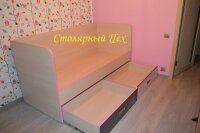 Кровать детская 1900*800*970. ЛДСП 18мм. ЭГГЕР цвет Дуб кремона.