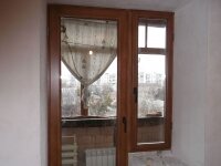 балконный блок из массива сосна (натуральное дерево). 2160х1260. стеклопакет 1камера. фурнитура Rotto.