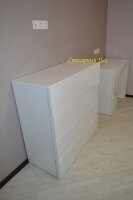 комод 1000*1000*450. фасады МДФ крашеный + металик цвет белый глянец. корпус белое ЛДСП. выдвижные ящики открываются от легкого нажатия на фасад...