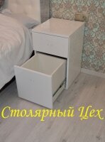 тумбочка прикроватная 690*400*420 мдф 20мм. крашенный белый глянец. фурнитура Linken