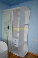 шкаф-купе 2320х1500х600. из Австрийского лдсп 18мм. цвет белый. фасады фотопечать одуванчики