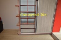 Шкаф-купе отдельностоящий. 2300*1750*600. корпус ЛДСП KRONO 16мм. цвет Венге Аруша светло-серый. кромка ПВХ красная.