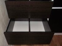 шкаф-купе встроенный 2650*2100*550. ЛДСП 16мм. Венге магия, фасады 3шт. наполнение ЛДСП черное и крашеное стекло LACOBEL.