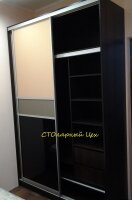 Шкаф-купе 2400х1500х600 раздвижная система Raumplus S150 фасады стекло Lacobel