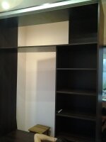 Шкаф-купе 2400х1500х600 раздвижная система Raumplus S150 фасады стекло Lacobel