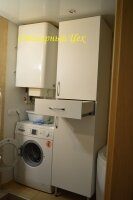 11.02.2015. пенал в ванную. 2100*500*500 ЛДСП EGGER 18мм. влагостойкое, фурнитура Linken Sistem с доводчиками, ручки хром ODZK 128мм.