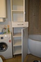 11.02.2015. пенал в ванную. 2100*500*500 ЛДСП EGGER 18мм. влагостойкое, фурнитура Linken Sistem с доводчиками, ручки хром ODZK 128мм.