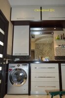 05,06,2014. ванная комната. столешница Искусственный камень Reston OTR-534 и толщина 60мм. фасады пластик матовый. фурнитура Linken.